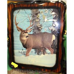 DEER WOODEN WALL CLOCK 20"X23"