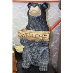 WELCOME BEAR PLANTER  30" HIGH