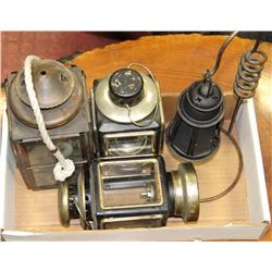 FLAT OF VINTAGE OIL LAMPS AND MORE