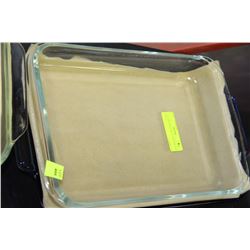 2 GLASS DISHES (BLUE ANCHOR AND PYREX)