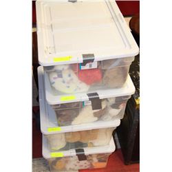 4 TUBS OF TY COLLECTOR BEANIE BABIES WITH TAGS