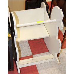 VINTAGE KIDS WOOD ROCKING HORSE