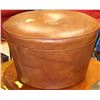 Image 1 : ROUND LEATHER STORAGE OTTOMAN