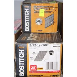 LOT OF 3 BOSTITCH 3-1/4" X .120 28 DEGREE WIRE