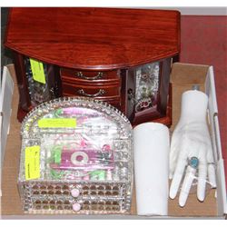 TWO JEWELLERY BOXES LOADED WITH CONTENTS