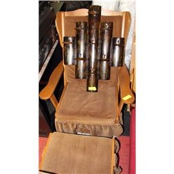 MAPLE AND BROWN CORDUROY GLIDER ROCKER WITH