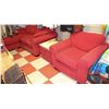 Image 1 : RED SECTIONAL SOFA SET W. OTTOMAN/ COFFE TABLE