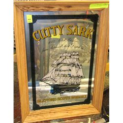 CUTTY SARK 100% WHISKY FRAMED MIRRORED ADVERTISING