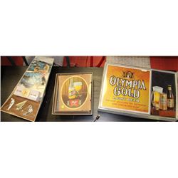 LOT OF 3 VINTAGE BEER SIGNS