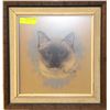Image 1 : FRAMED SIGNED CAT PRINT - 17" X 19"H