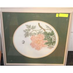 PAIR OF PETIT POINT PICTURES 21"X21"