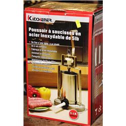 NEW KITCHENER 5LB STAINLESS STEEL SAUSAGE STUFFER