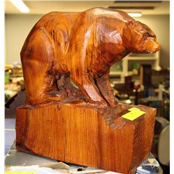WOODEN BEAR CARVING 13"HIGH
