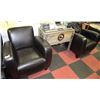 Image 1 : CHOC BROWN 100%BONDED LEATHER LOUNGE CHAIR X2