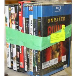 LOT OF 10 DVDS WITH 5 REGULAR DVDS AND 5 BLU RAY