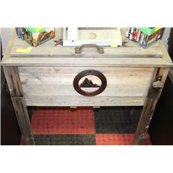 WOODEN RUSTIC LOOKING DECK BEVERAGE COOLER WITH