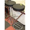 Image 1 : PAIR OF UNIQUE LEATHERETTE METAL BAR STOOLS