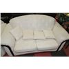 Image 2 : WHITE SOFA  AND LOVESEAT SET WITH WOODEN TRIM
