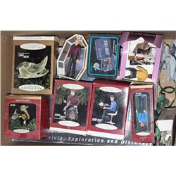 SIX STAR TREK FIGURES WITH GAME OF TRIVIA PLAYING