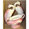 Image 1 : 1950'S 2 FLAMINGO'S ORNAMENTS AND PLANTER POT