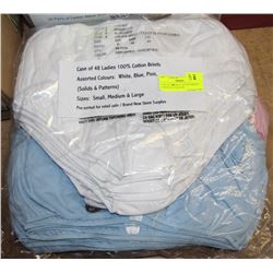 CASE OF 48 100% COTTON BRIEFS ASSORTED COLOURS