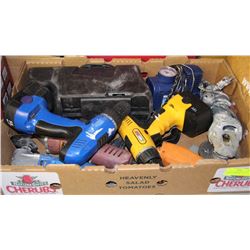 FLAT OF 2 CORDLESS DRILLS NO CHARGERS GRINDERS