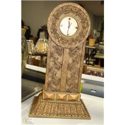 TALL GOLD LEAF DECORATIVE CLOCK 15"H