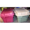 Image 1 : 2 LARGE RUBBERMAID TUBS WITH HINGED LIDS