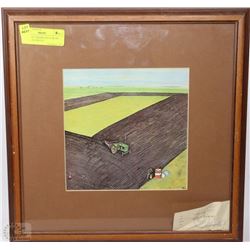 "PLOWING" FRAMED PICTURE BY WILLIAM KURELEX