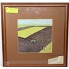 Image 1 : "PLOWING" FRAMED PICTURE BY WILLIAM KURELEX