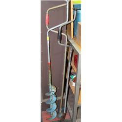 ICE AUGER & TWO FISHING HOLE CLEANERS