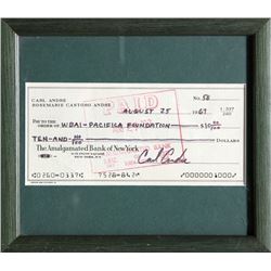 Carl Andre, Donation Check Signed