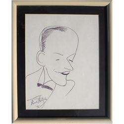 Fred Astaire, Self Portrait, Ink Drawing