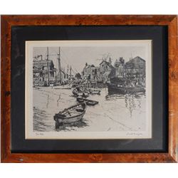 Lionel Barrymore, San Pedro, Etching