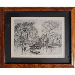 Lionel Barrymore, Old Red Bank, Etching