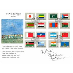 Tony Bennett, 1987 Flag Series Envelope, Autographed Envelope with 16 Collectible Stamps #