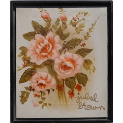 Jubal Brown, Pink Flowers, Oil Painting