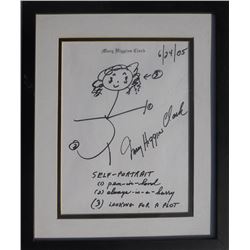 Mary Higgins Clark, Self-Portrait, Marker Drawing