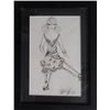 Image 1 : Sasha Cohen, Woman in Party Dress, Ink Drawing