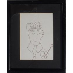 Robert Cummings, Self-Portrait with Tie, Marker Drawing