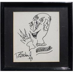 Robert Englund, Self Portrait as Freddy Kruger, Marker Drawing