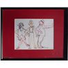Image 1 : Peter Falk, Three Figures, Pencil and Color Pencil Drawing