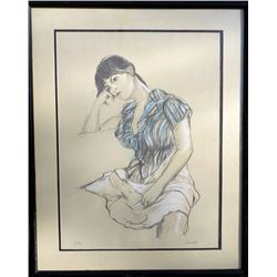 Peter Falk, Girl in Blue Blouse, Lithograph