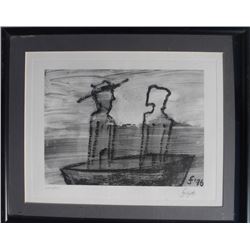 Lawrence Ferlinghetti, Couple in Boat, Lithograph