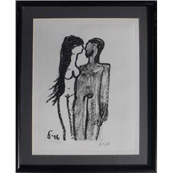 Lawrence Ferlinghetti, Nude Couple, Lithograph