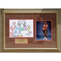 Joe Frazier, Smokin' Joe Doodle for Hunger, Drawing with Photograph #