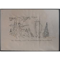 John Wayne Gacy, For Christ Sakes Shoot!... Smokey the Bear, Ink Drawing