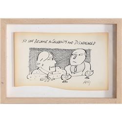Anthony Haden-Guest, So She Became a Celebrity and Disappeared, Ink Drawing