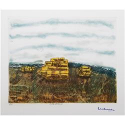 Rex Harrison, Cornfield, Color Etching #