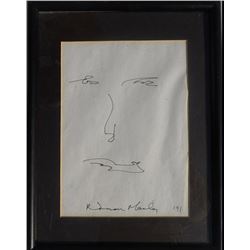 Norman Mailer, Portrait, Ink Drawing